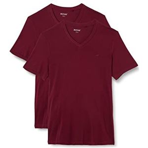 MUSTANG Heren T-shirt (verpakking van 2), Zinfandel 7184, S