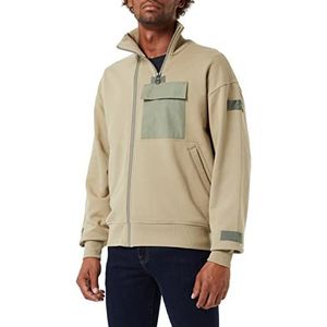 G-STAR RAW Heren Utility Bomber Mix Loose sweatshirt gebreide jas, beige, L