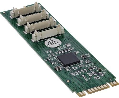 InLine - M.2 naar 4x Seriële 9-polige Stekker - Interfacekaart - 0.08 m