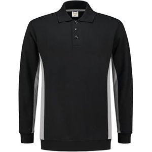 Tricorp 302003 Casual polokraag bicolor sweatshirt, 60% gekamd katoen/40% polyester, 280 g/m², zwart-oranje, maat XL