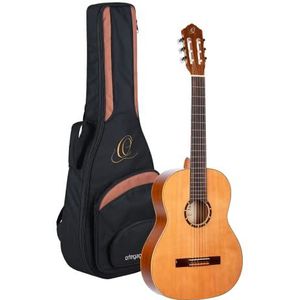 Ortega Guitars 6 String Family Series Full Size Nylon Classical Guitar w/Bag, Right, Cedar Top-Natural-Gloss, (R122G)
