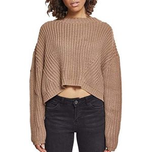 Urban Classics Dames sweatshirt Ladies Wide Oversize Sweater Pullover voor vrouwen, verkrijgbaar in meer dan 10 kleuren, maten XS - 5XL, taupe, XXL