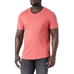 TOM TAILOR Denim Uomini Basic T-shirt met V-hals 1030697, 10418 - Smoky Red, XS