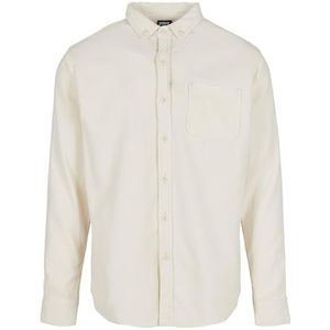 Urban Classics Heren corduroy hemd effen met knoopsluiting en button down kraag, in 5 kleuren, maat S tot 5XL, witzand., 5XL