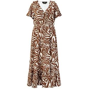 nelice Damesjurk - Zebraprint 19226444-NE01, BRUIN wit, S, Jurk - Zebraprint, S