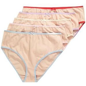 Ulla Popken, Dames, grote maten, 5 stuks, midi-brief, gekleurde piping, geel, 58/60