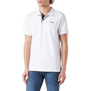 Schott NYC Psmilton Poloshirt voor heren, wit/navy, XL