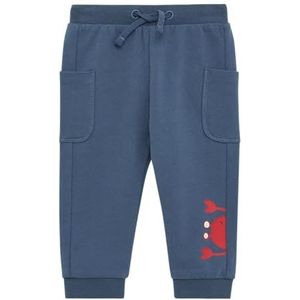 s.Oliver - Joggingbroek - Donkerblauw - Met Opgestikte Zakken en Print