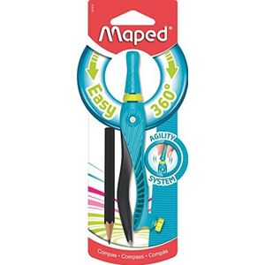 Maped - Kid'Z Cirkel 360° behendigheid, passer voor kinderen vanaf 6 jaar, leerpasser voor beginners met adapterring, blauw