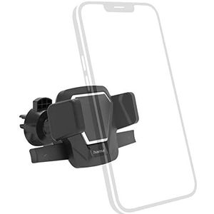 Hama Easy Snap telefoonhouder voor de auto, voor smartphones met een breedte van 5,5 tot 8,5 cm, bevestiging met clip, ventilatierooster, 360 graden draaibaar, zwart