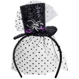 Boland 00832 Tiara Spider Evita, haarband met minihoed en spin, hoofdbedekking, accessoires, Halloween, carnaval, themafeest
