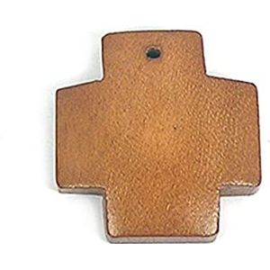 Hanger gewaxt houten kruis bruin 23 x 23 mm, 50u, ca.