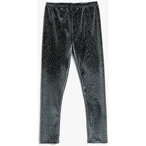Fluwelen leggings met glitterdetail, elastische tailleband, grijs, 9 Jahre