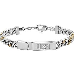 Diesel Tweekleurige Roestvrijstalen ID-schakelarmband voor Heren, DX1457931