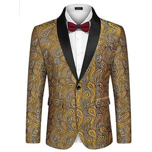 COOFANDY Moderne blazer voor heren, Gouden Geel, M