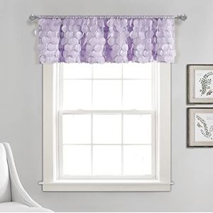 Lush Decor Gigi Raamgordijn Valance, 14"" L x 70"" W, Lila