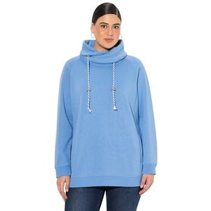 Ulla Popken Dames grote maten, sweatshirt sweatshirt, Lichte korenbloem, 54-56