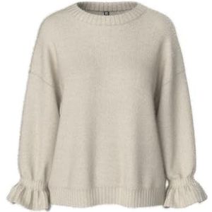 Pcjimma - Gebreide Trui - Ronde Hals - Lange Mouwen - Regular Fit - Met Ruches