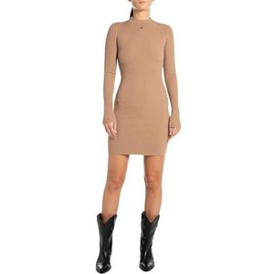 Replay Dames slim fit gebreide jurk, 427 groef bruin, L