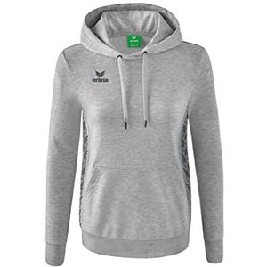Erima dames Essential Team sweatshirt met capuchon (2072215), licht grey melange/slate grey, 38