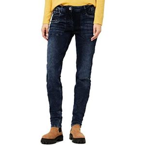 Cecil Dames B375762 jeansbroek slim, blauw/zwart used wash, W28/L32, Blauw/Black Used Wash., 28W x 32L