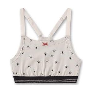 Sanetta Meisjesbustier Beige| Comfortabele en aangename bustier voor meisjes van katoenmix. Ondergoed met geweven band en sterretjes-allover | meisjes bustier, beige, 140 cm