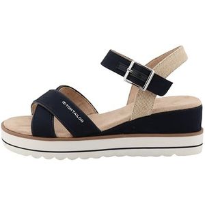 Tom Tailor Dames 9590210006 wigvormige sandalen, marineblauw, 41 EU, Donkerblauw, 41 EU