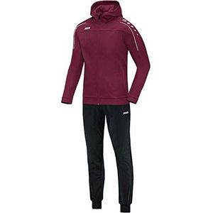 JAKO Dames trainingspak polyester Classico met capuchon, maroon, 34, M9450