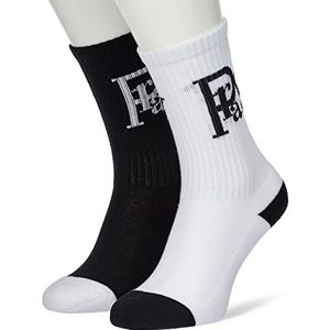 Cayler & Sons Unisex Prayor Monogram 2-pack sokken, zwart + wit, 35-38