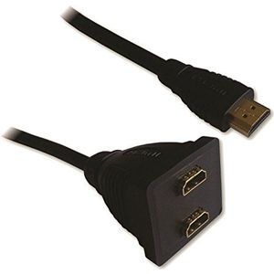 Splitter 1 x HDMI-stekker / 2 x HDMI-aansluitkabel 0,2 m