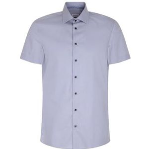 Seidensticker Zakelijk overhemd voor heren, shaped fit, strijkvrij, kent-kraag, korte mouwen, 100% katoen, lichtblauw, 41