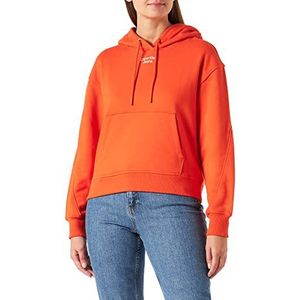 Calvin Klein Jeans Vrouwen Gestapeld Logo Heavyweight Knit, Koraal Oranje, XS