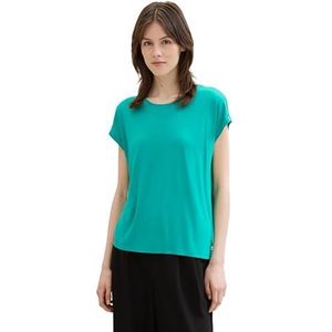 TOM TAILOR Denim Basic T-shirt voor dames, van viscose, 35363, lichtgroen, XS