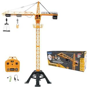 Lexibook, Crosslander® Pro, RC Kraan, Gigantische op afstand bestuurbare kraan, Hoogte 1,28 m, Tilt tot 500g, Multidirectioneel, Geluids- en lichteffecten, Geel, RCP35
