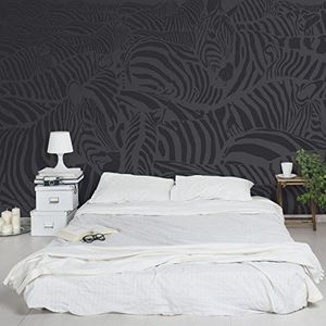Apalis Vliesbehang nummer DS3 zebrastrepen zwart fotobehang breed | vliesbehang wandbehang wandschilderij foto 3D fotobehang voor slaapkamer woonkamer keuken | grijs, 94740