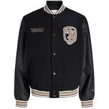 JACK & JONES Jormeadows College Bomber Jacket Sn, Black, L, zwart, L
