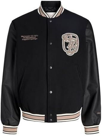 JACK & JONES Jormeadows College Bomber Jacket Sn, Black, L, zwart, L