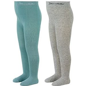 Sterntaler Uniseks baby effen dubbelpak panty, lichtgroen, 68