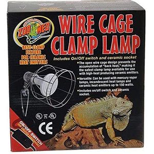 Zoo Med LF-10ec Wire Cage klemlamp met beschermingsrooster voor terraria, max. 150 W