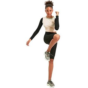 Trendyol Black Roller High Waist Mobile Detailed Sport Biker Tights Yogabroek Dames, zwart, S