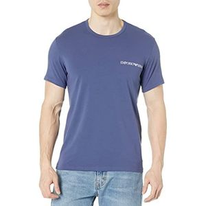 Emporio Armani Underwear Men's Crew Neck Core Logo Band 2 Pack T-shirt, Marine/Denim, M, marine/denim, M