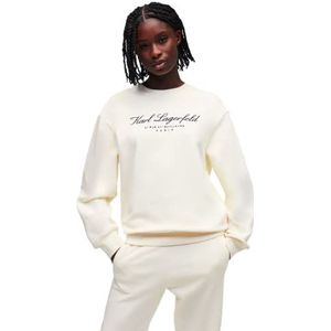 KARL LAGERFELD Dames Sweatshirt Met Hotel Karl-Logo, Gebroken wit, XXL