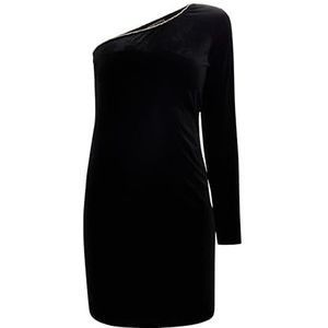 caneva One Shoulder mini-jurk voor dames, zwart, L