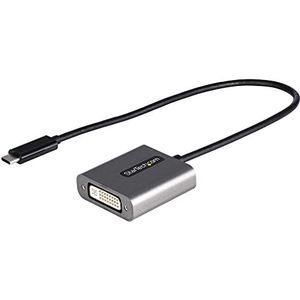 StarTech.com USB C naar DVI Adapter - 1920x1200p USB-C naar DVI-D Adapter Dongle - USB Type C naar DVI Monitor/Scherm - Video Converter - Thunderbolt 3 Compatibel - 30cm Vaste Kabel (CDP2DVIEC)
