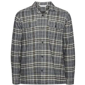 CASUAL FRIDAY Heren Anton LS geruite overhemd hemd, 50817 / Pewter Mix, L