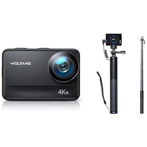 WOLFANG Actie Camera GA400 4K60FPS & Set van Oplaadbare Selfie Stick