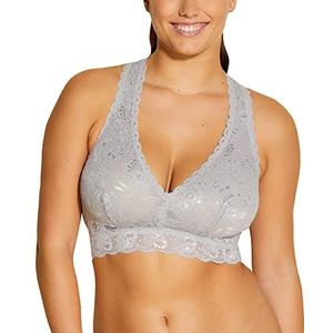 Cosabella Say Never Curvy Racerback Bralette Plunge-beha, ondoorzichtig, Varanasi Grijs, S