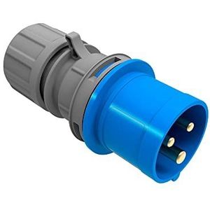 Stekker 2p+T blauw voor elektrische aansluitingen, industriële machines, blauwe stekker IP44, 250 V, 0,13 kg