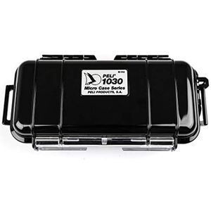 Peli 1030-025-110E Micro Case Voor Compactcamera, Gps Apparaat, Pda, Ipod, Sd-Kaarten, E.D., Ip67 Water- En Stofdicht, Capaciteit: 0,6L, Gemaakt In De Vs, Kleur: Zwart
