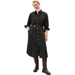 Tommy Hilfiger Vrouwen Fluid Utility MIDI jurk WW0WW46581 andere jurken, zwart, R32, Zwart (zwart), 58